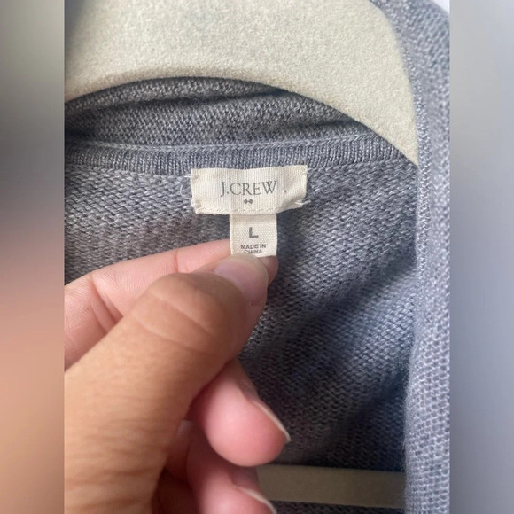 J Crew gray slouchy open cardigan with pockets size large - Picture 2 of 7